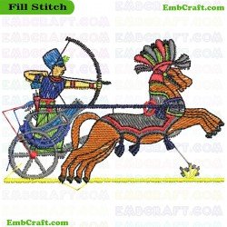 Egyptian Archer On Horseback Embroidery Design 1