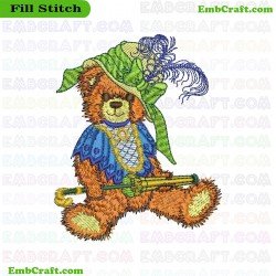 Elegant Teddy Bear Embroidery Design 7