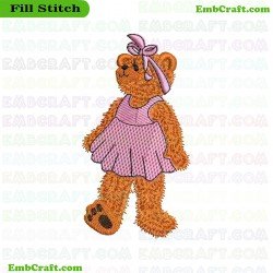 Elegant Teddy Bear Embroidery Design 8