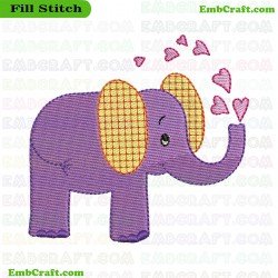 Elephant Embroidery Design 153