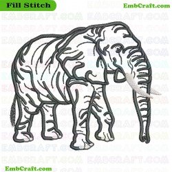 Elephant From Safari Collection Embroidery Design 5