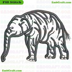 Elephant Image Embroidery Design 1