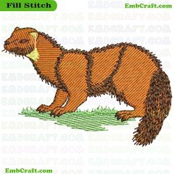 Ferret Embroidery Design 11