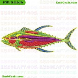 Fish Fishy Embroidery Design 111