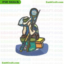 Fisherman Embroidery Design 5