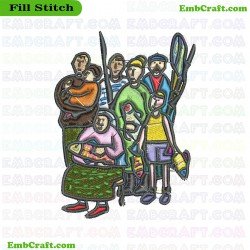 Fishermans Family Embroidery Design 7