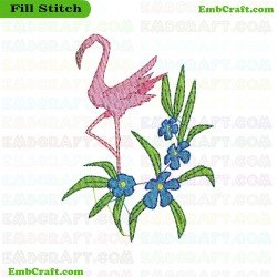 Flamingo Embroidery Design 6