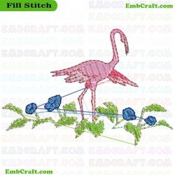 Flamingo Embroidery Design 8