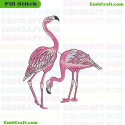 Flamingo Pair Embroidery Design 4