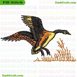 Flying Duck Embroidery Design 5