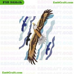 Flying Eagle Embroidery Design 14