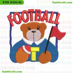 Football Bear Embroidery Design 913