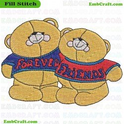 Forever Friends Teddy Bears Embroidery Design 882