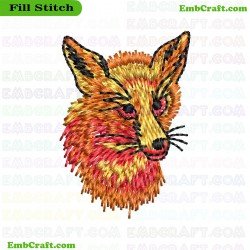 Fox Head Embroidery Design 141