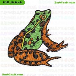 Frog Forest Animals Embroidery Design 11