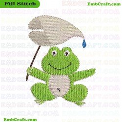 Frog Frogs Embroidery Design 12