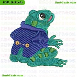 Frog Storybook Animals Embroidery Design 4