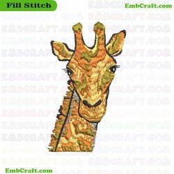 Giraffe Head Embroidery Design 22