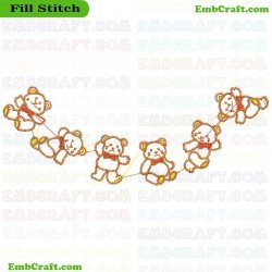 Golden Bear Chain Embroidery Design 6