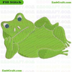 Green Frog Embroidery Design 9