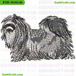 Grey Scaled Havanese Dog Embroidery Design 36