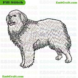 Grey Toned Dog Embroidery Design 413