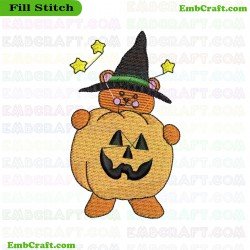 Halloween Bear Embroidery Design 325