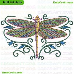 Handcrafted Dragonfly Embroidery Design 17