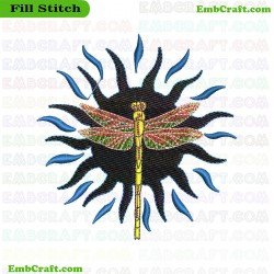 Handcrafted Dragonfly Embroidery Design 35