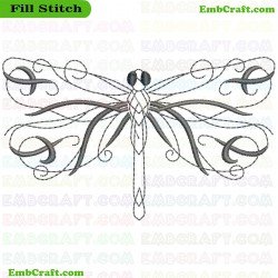 Handcrafted Dragonfly Embroidery Design 49