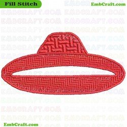 Hat With Geometric Pattern Embroidery Design 9