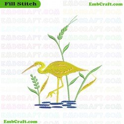 Heron Embroidery Design 11