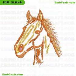 Horse Head Embroidery Design 13