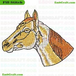 Horse Head Embroidery Design 16