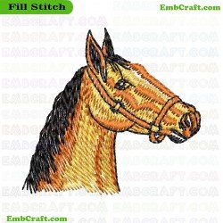 Horse Head Embroidery Design 1