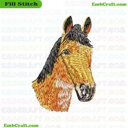 Horse Head Embroidery Design 2