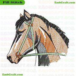 Horse Head Embroidery Design 7