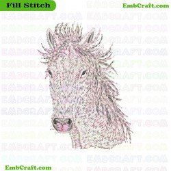 Horse Head Embroidery Design 8