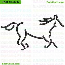 Horse Line Drawing Embroidery Design 4