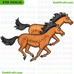 Horses Embroidery Design 11