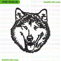 Husky Dog Embroidery Design 42