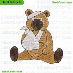 Injured Bear Receiving Care Embroidery Design 698