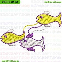 Interlinked Fish Embroidery Design 165