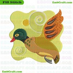 Jacobean Duck Embroidery Design 9