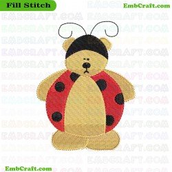 Ladybug Teddy Bear Embroidery Design 9