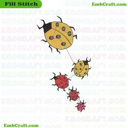 Ladybugs Collection Embroidery Design 3