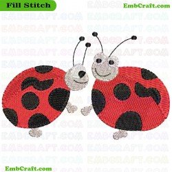 Ladybugs Embroidery Design 7