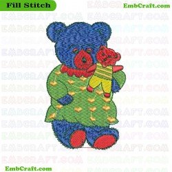 Large Bear Embracing A Small Bear Embroidery Design 13