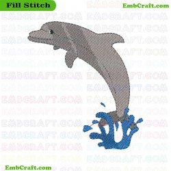 Leaping Dolphin Embroidery Design 102