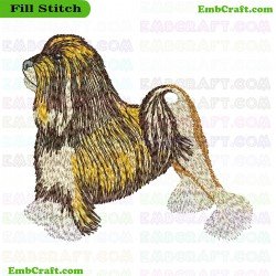 Lhasa Apso Dog Embroidery Design 50